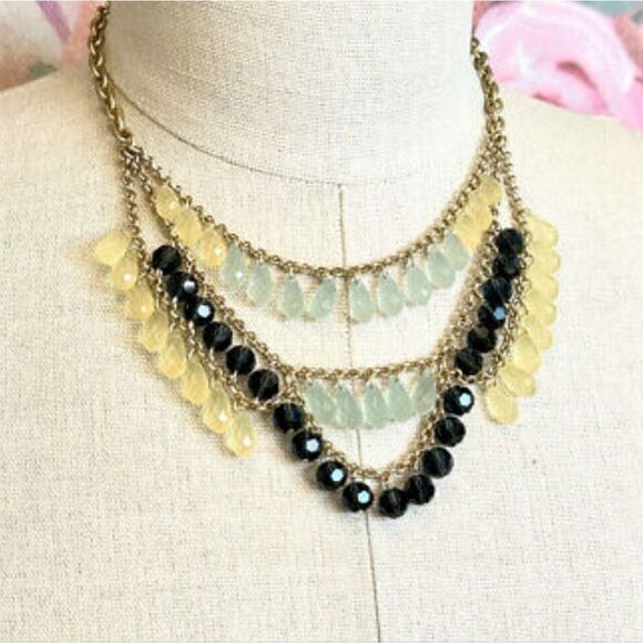 NWOT Lia Sophia "Refresh" Glasd & Resin Beaded Necklace - Picture 3 of 11